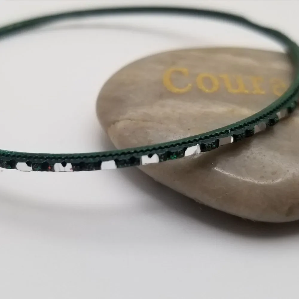 Green checkered bracelet bangle slider 🤩 H